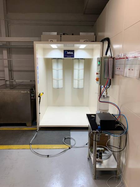 CABINE POUDRAGE ROMER + PISTOLET ELECTROSTATIQUE WAGNER CND REVELATEUR AQUITAINE